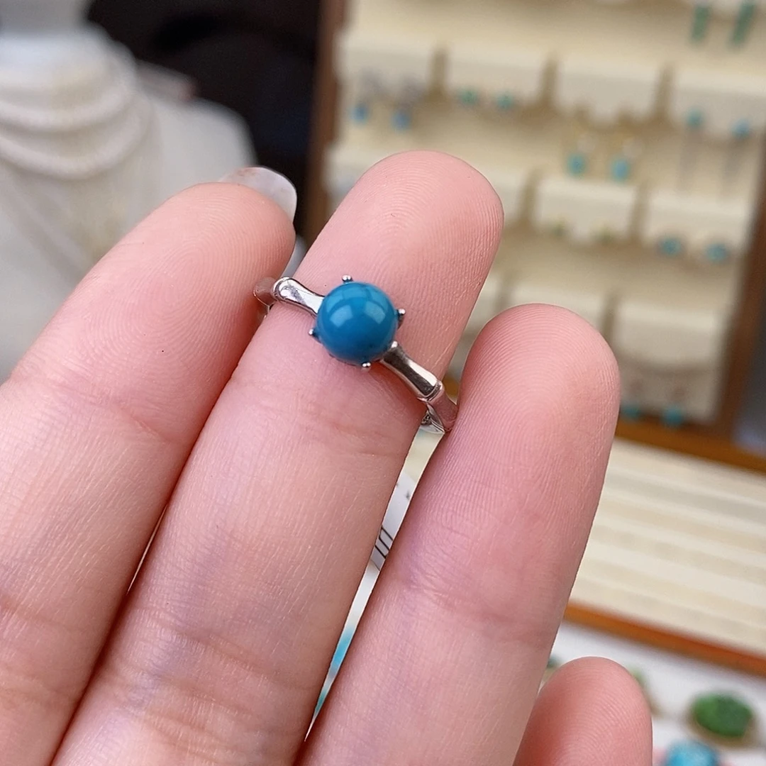 绿松石戒指银S925镶嵌