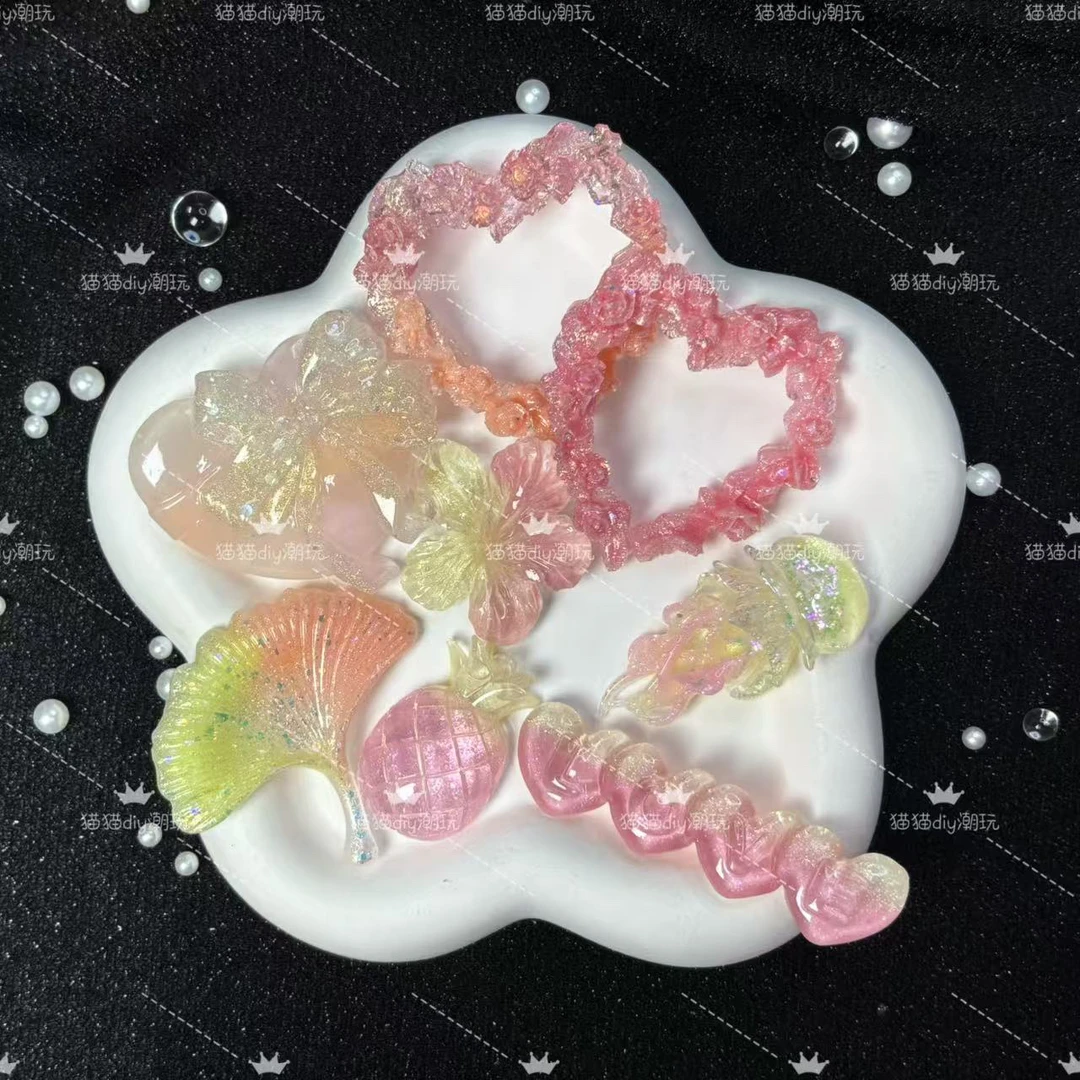 【黄粉】配件花花【许愿+对对碰+隐藏】夜光花花diy手机壳饰品