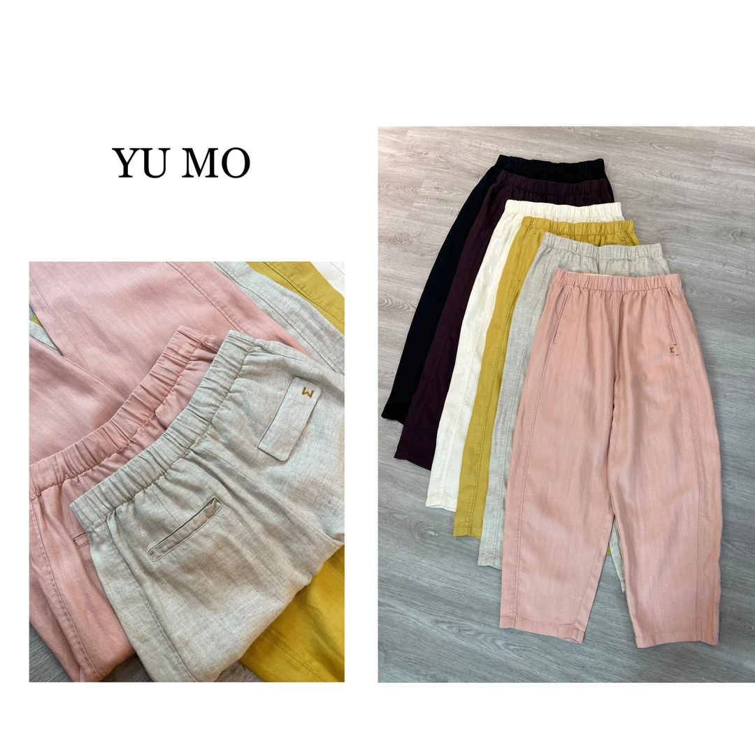 【刺绣亚麻裤】重磅透气 天丝亚麻老钱风香蕉裤九分休闲百搭夏季女