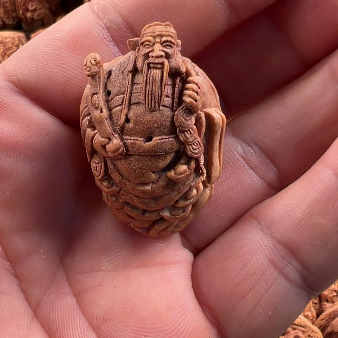桃核手串桃核雕刻财神