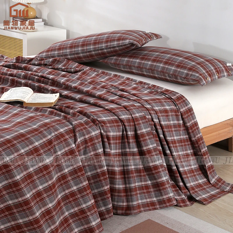 【简物-全棉老粗布床单/三件套】新 加厚A类新疆长绒棉精梳棉超柔软