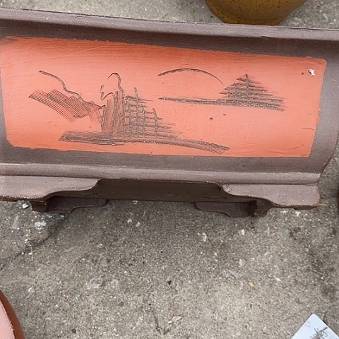 紫砂宜兴紫砂花盆40红马槽