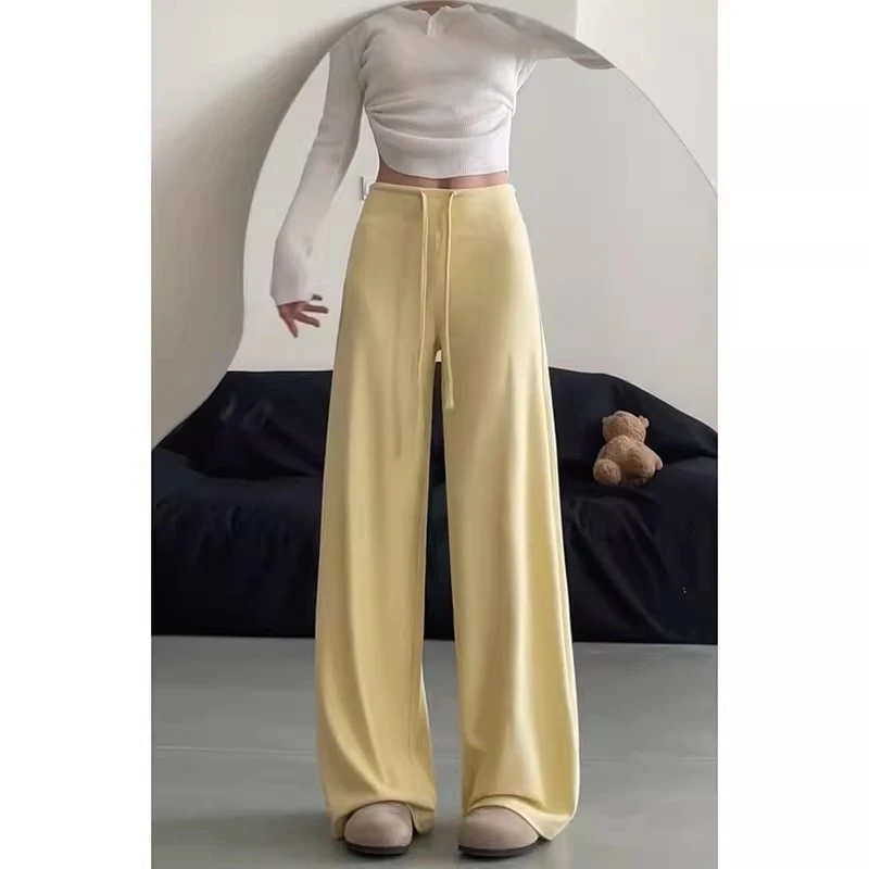 TIFICY户外夏季直筒运动裤女透气宽松慵懒风休闲裤高腰显瘦垂坠感