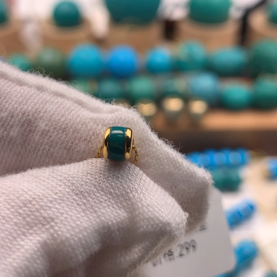 绿松石18K金镶嵌绿松石4.4m