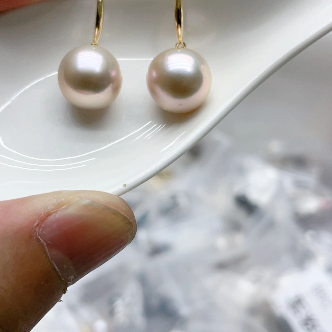 淡水珍珠耳饰18K金镶嵌