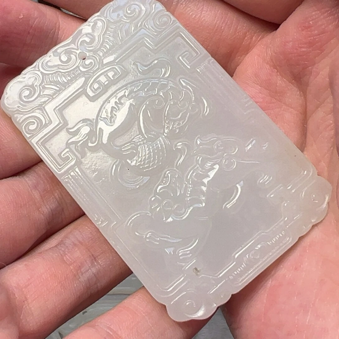 玄***堂和田玉未镶嵌挂件