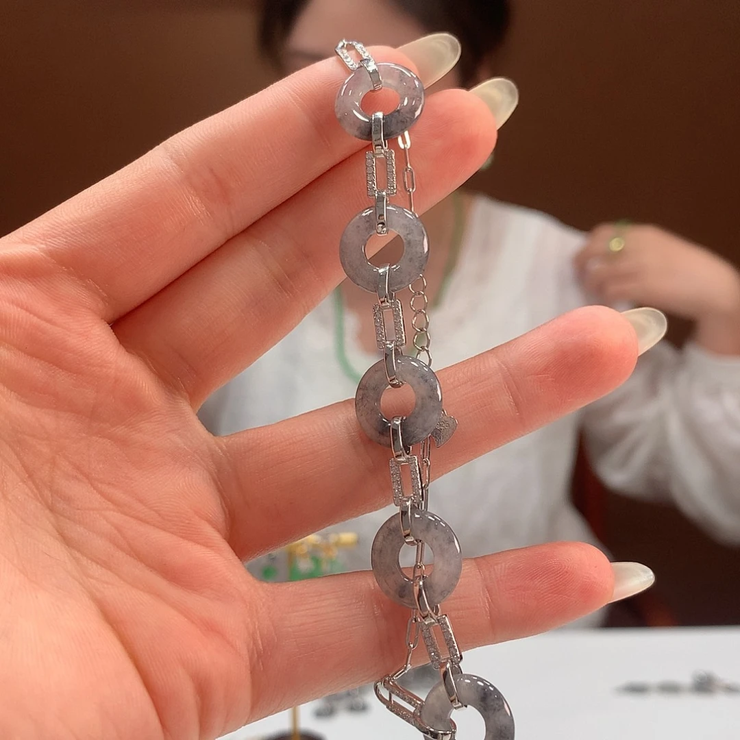银S925镶嵌手链翡翠手链