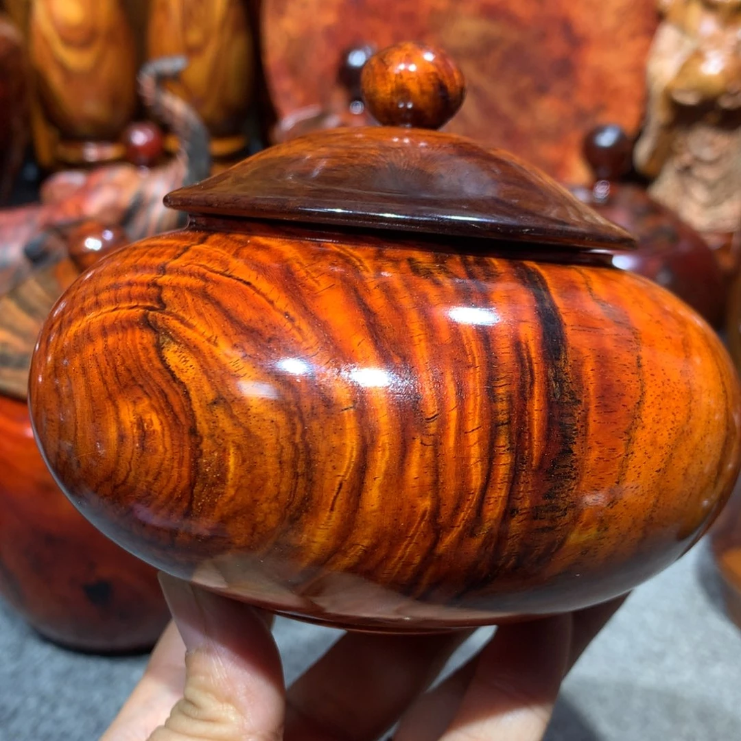 老***曾木大红酸枝茶叶罐