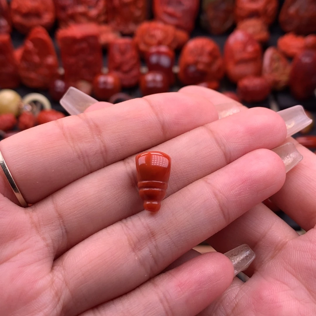 南红玛瑙南红川料原矿直切三通9.4mm未镶嵌
