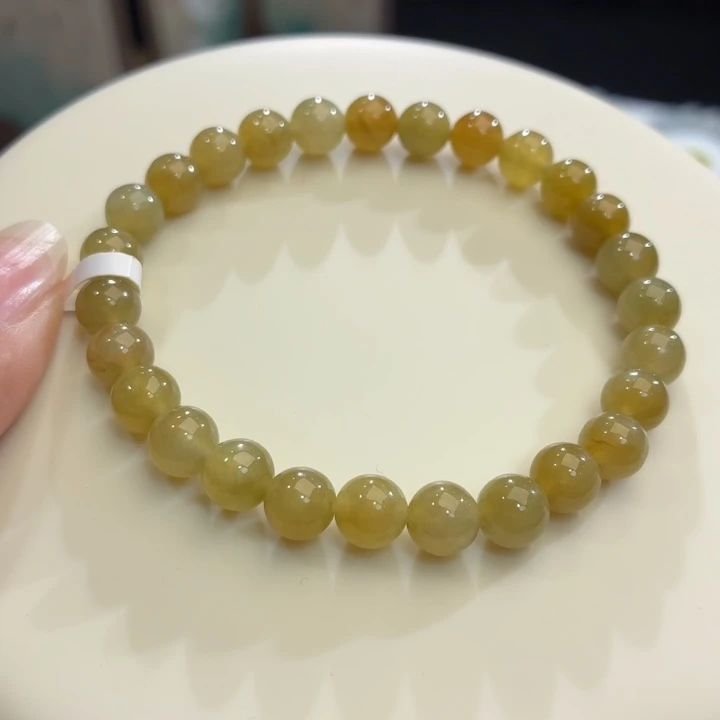 翡翠未镶嵌手链冰胶黄翡卡7