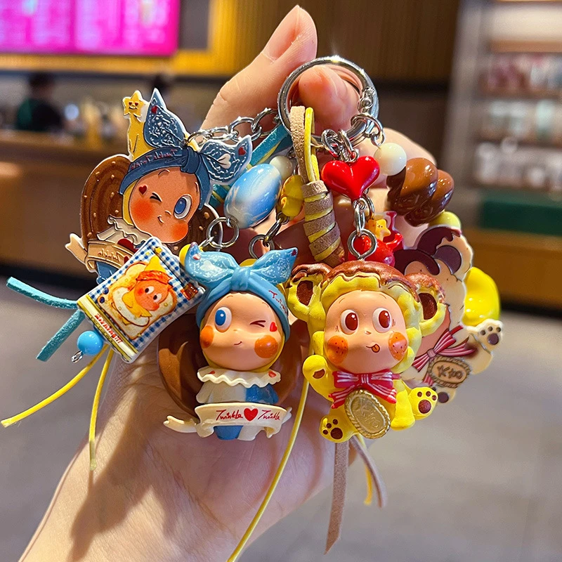 手工diy萌粒泡泡星星人公仔手机链条挂件包包串珠钥匙扣公仔挂饰