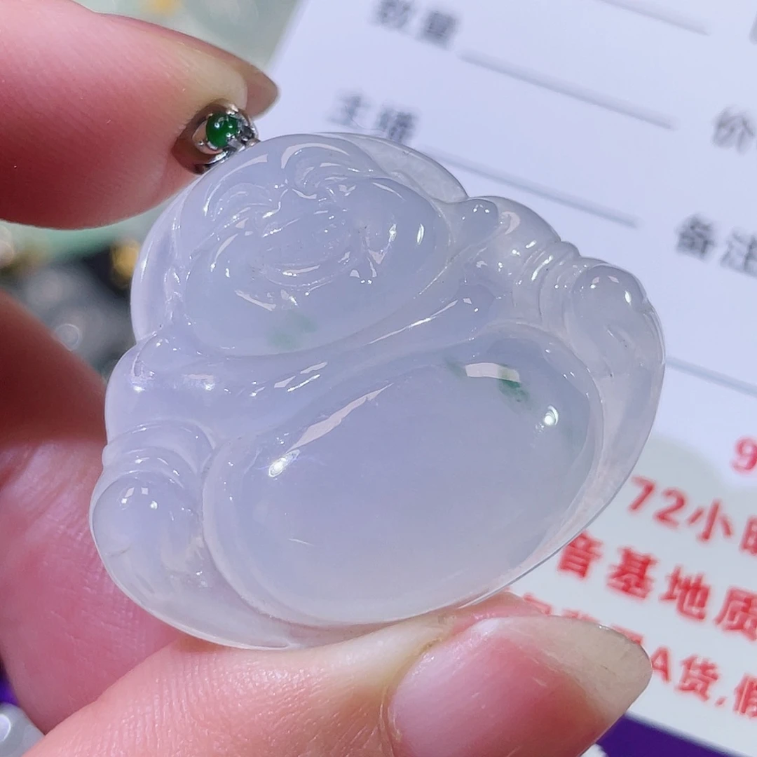 颈饰18K金镶嵌翡翠佛公
