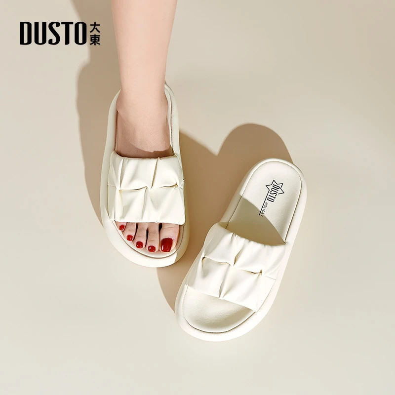 大东沙滩凉鞋女仙女风百搭平底一脚蹬外穿懒人凉拖鞋一字拖鞋0238
