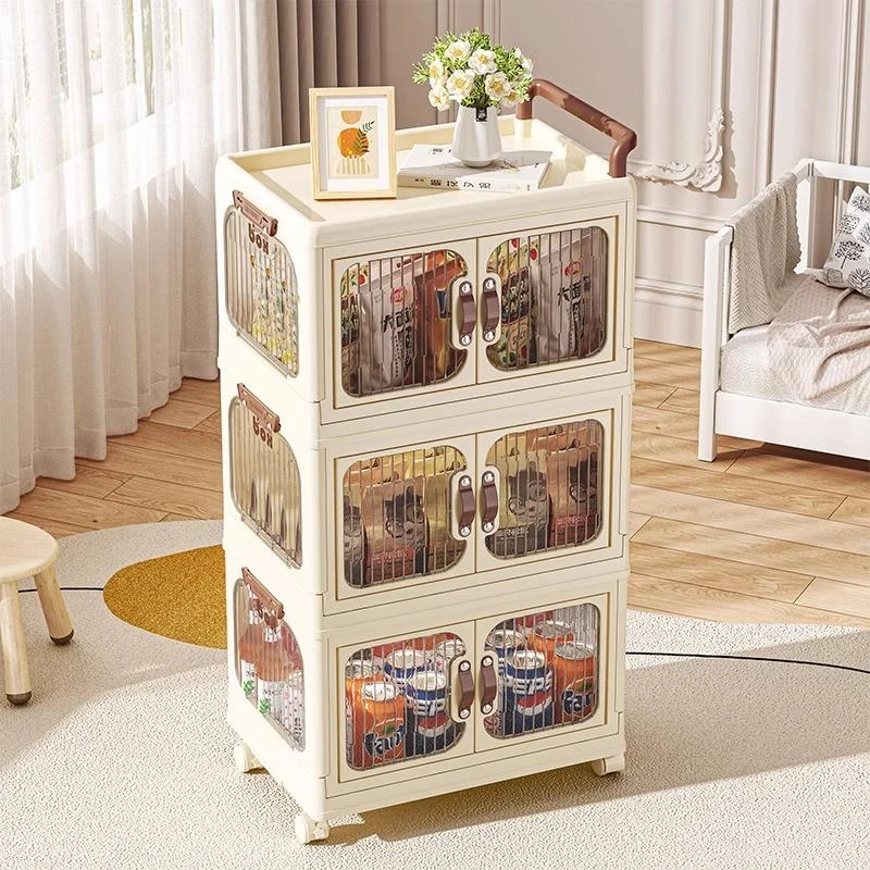 小推车置物架零食玩具收纳架宿舍客厅卧室可移动多层抽屉储物柜子