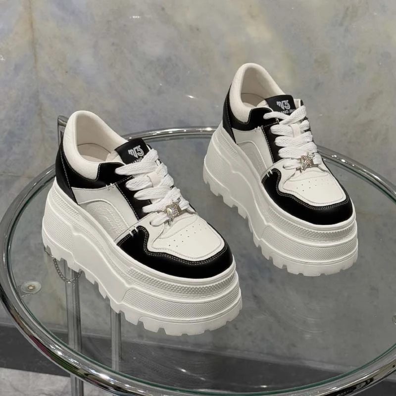 【蝴蝶之心】2025早春小白鞋厚底系带休闲鞋女鞋913