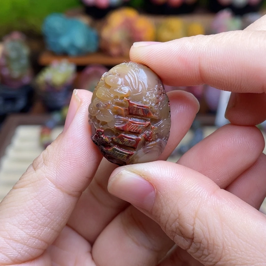 玛瑙/玉髓未镶嵌手串盐源玛瑙福利山水