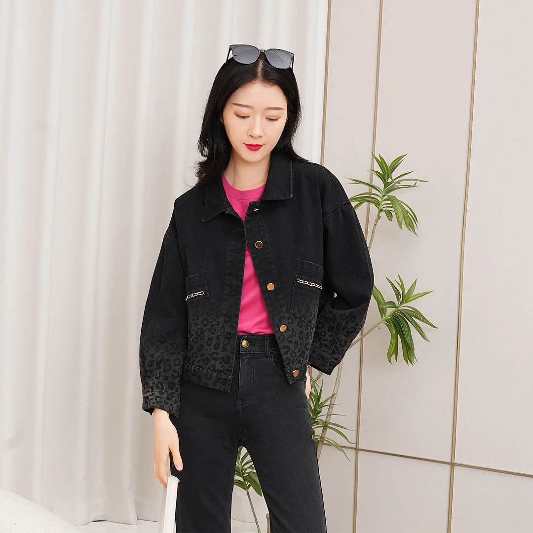 【春季新款】时尚复古设计感气质百搭渐变短外套AQ2537 衣长53cm