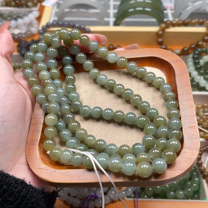和田玉珠串8mm未镶嵌
