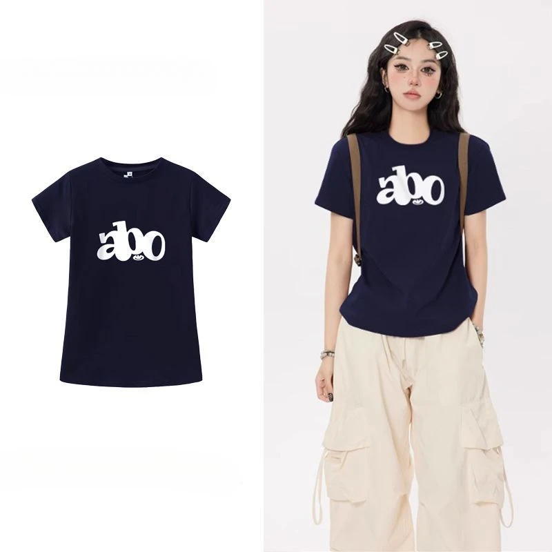 正肩短袖辣妹新款纯棉修身设计短款夏季美式甜辣打底T恤上衣高级