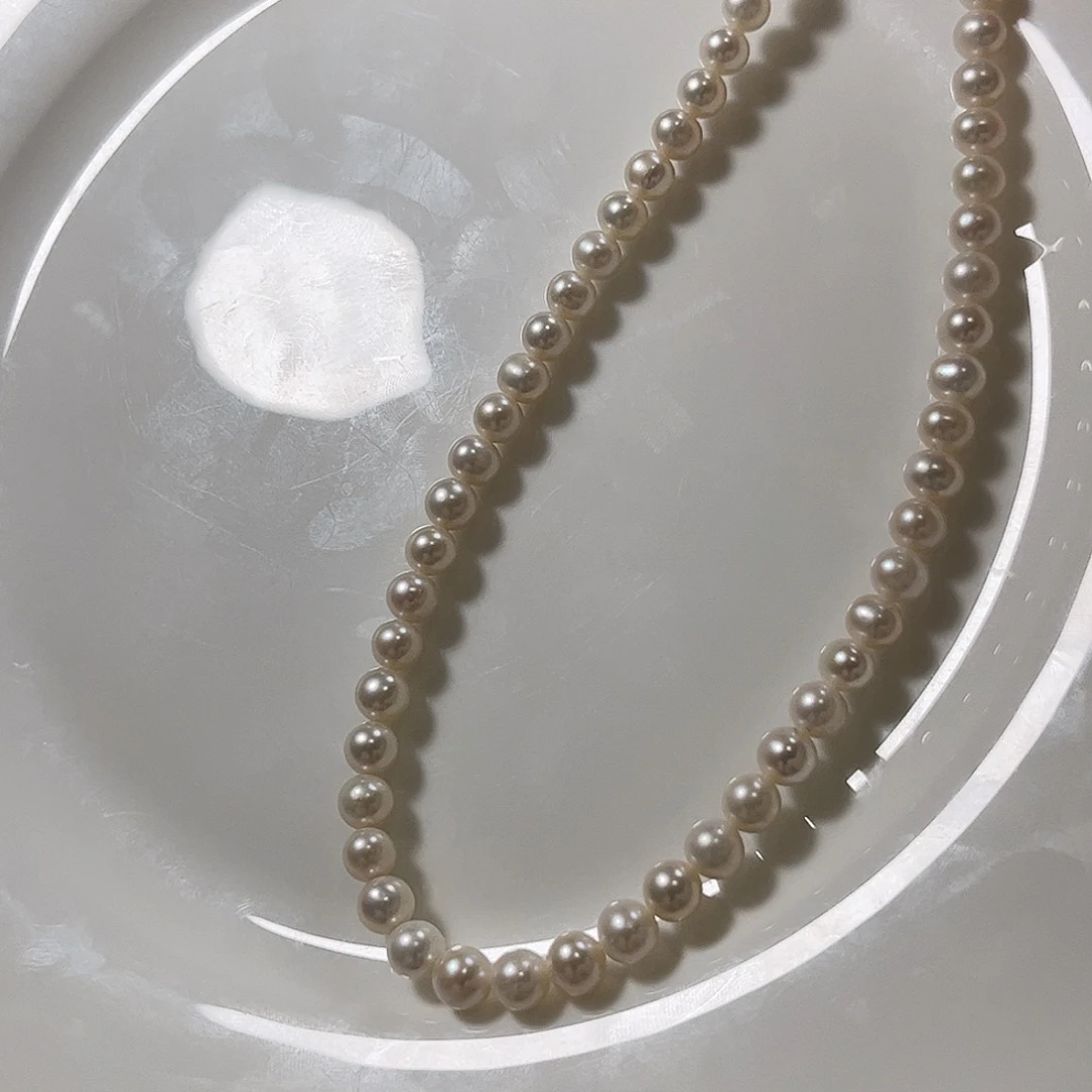 未镶嵌淡水珍珠项链7.1左右暖白伴晕彩