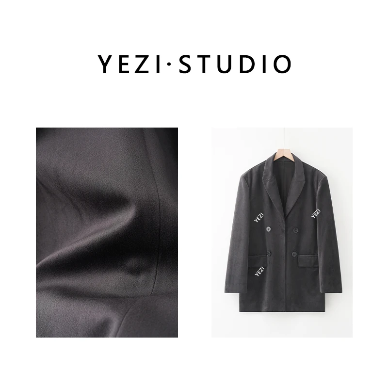 叶-子-定-制【莱茵河畔】進口高密丝绒排扣阔版西装外套25102004