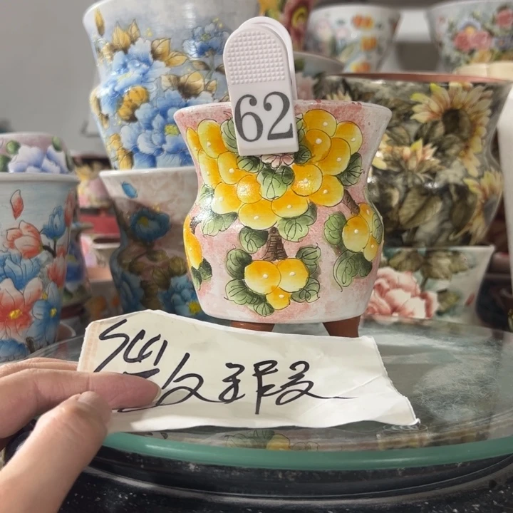 景德镇手绘花盆满38包邮偏远地区除外