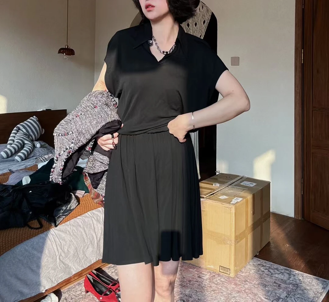 95新 VERSACE/范思哲 送中检/范思哲黑色连衣裙