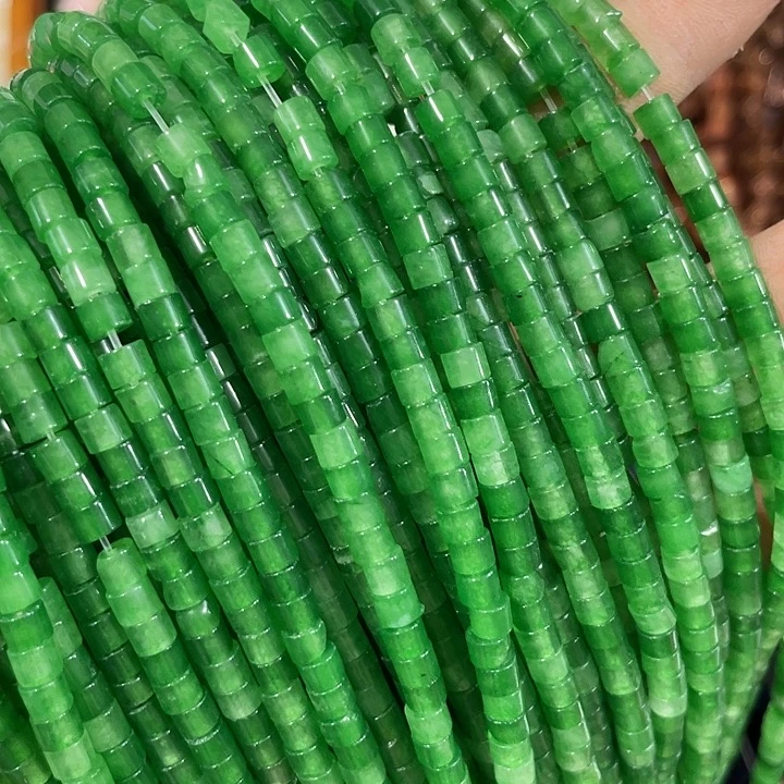 玛瑙/玉髓合金珠宝半成品2条干青小桶珠