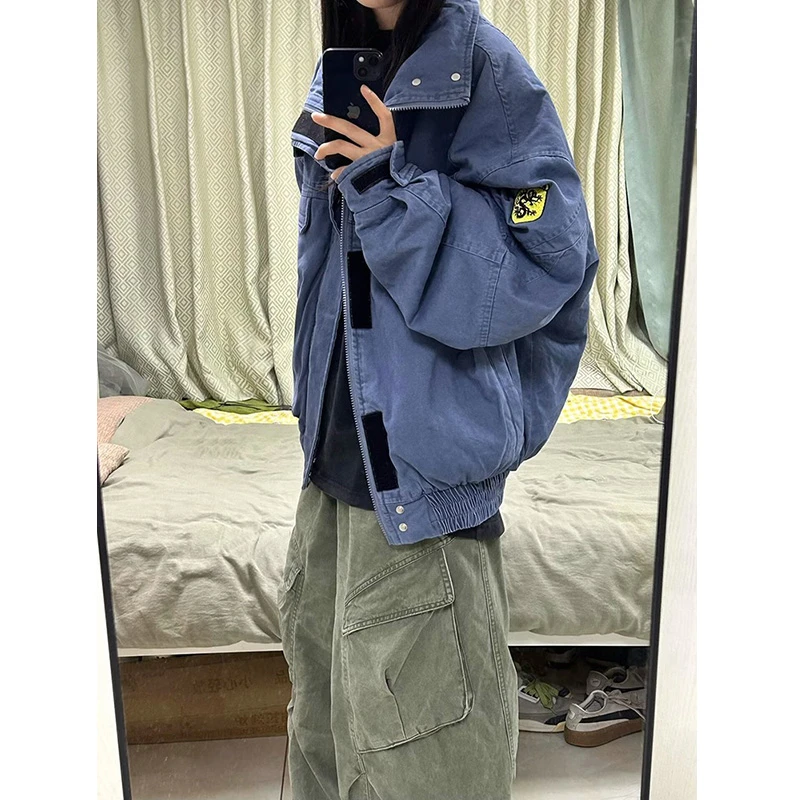 底特律帆布工装外套男春秋美式复古bomber正肩飞行员夹克cleanfit