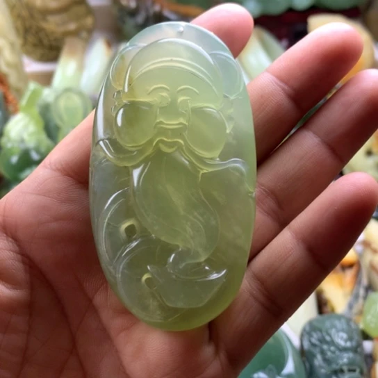 蛇纹石玉未镶嵌岫玉手把件
