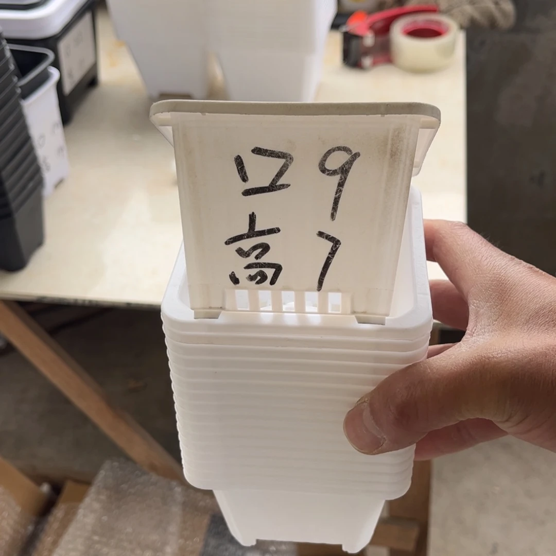 塑料福利款9方白色盆20个无托