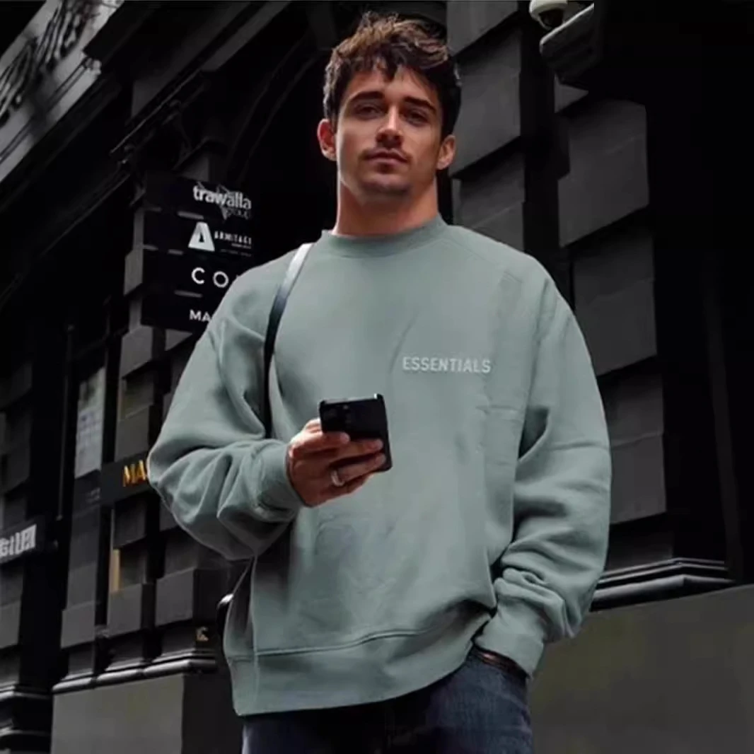 ESSENTIALS新款秋冬季潮牌加绒圆领卫衣男女百搭同款上衣