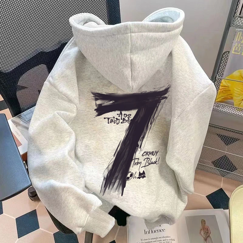 重磅加绒加厚连帽卫衣宽松双层帽美式高街男女同款男装秋冬季长袖