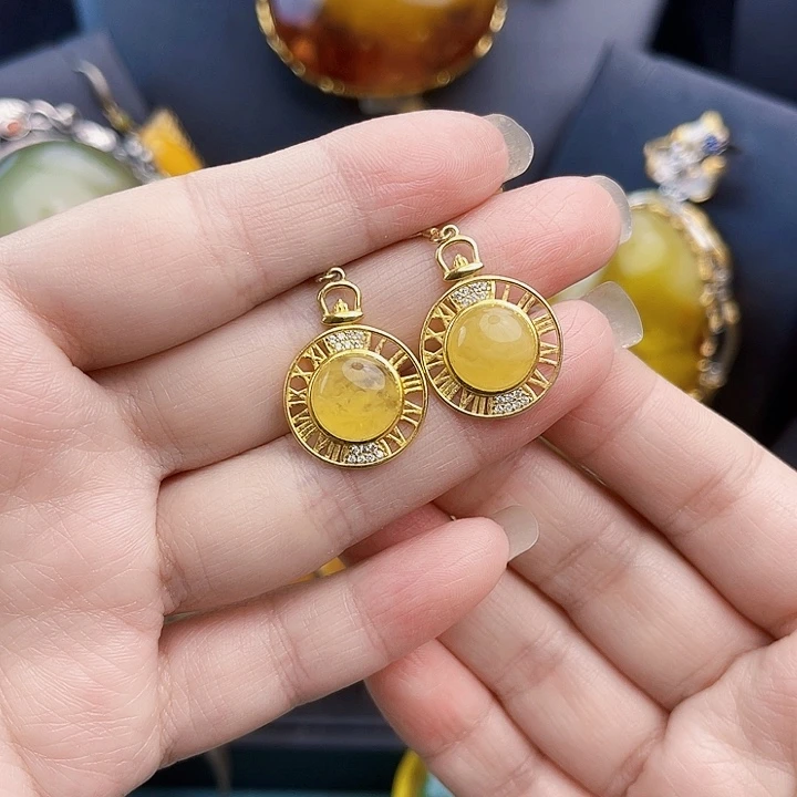 琥珀银S925镶嵌裸石