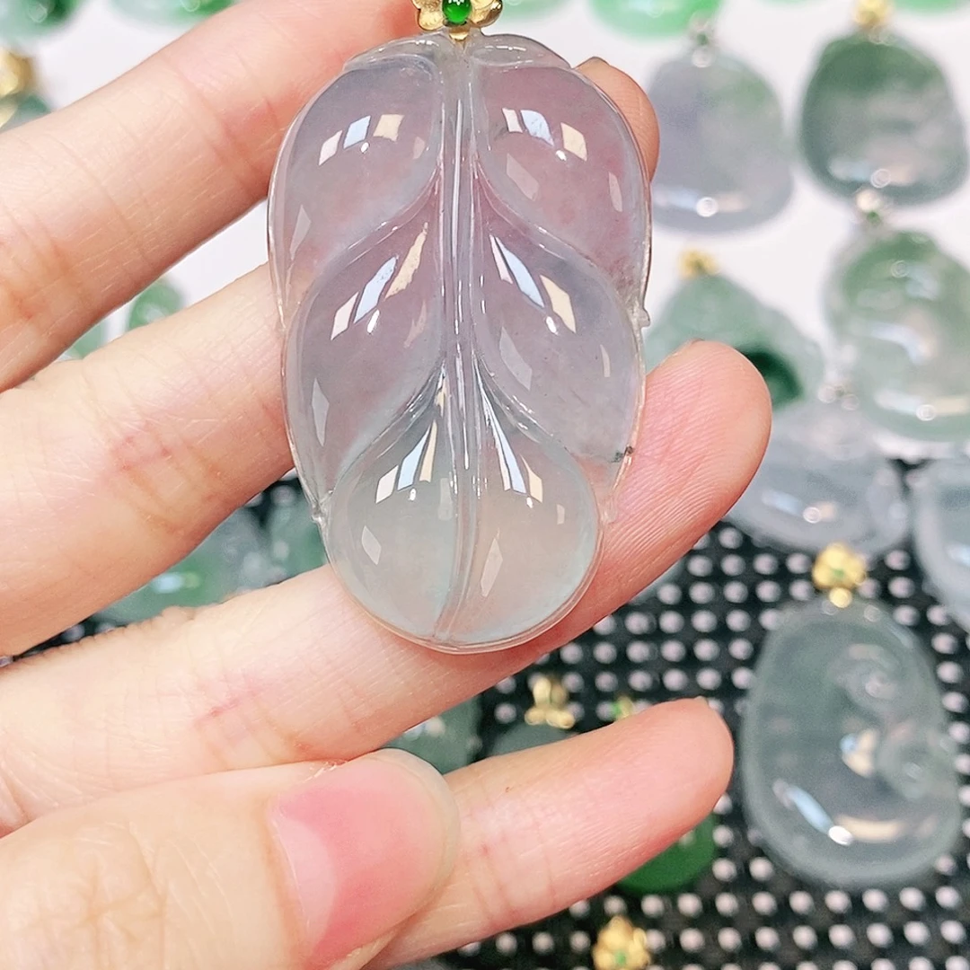 吊坠(不含链)18K金镶嵌翡翠
