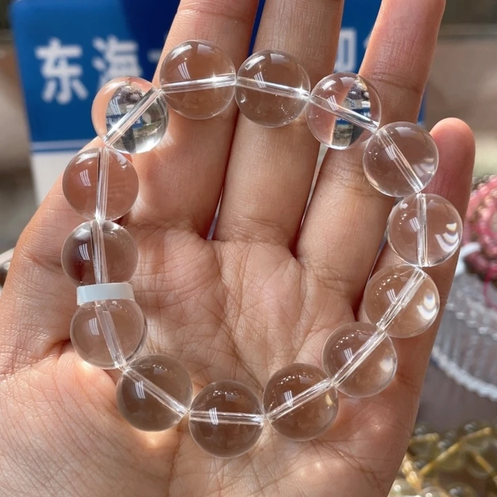 水晶手串未镶嵌纯净体白水晶双A