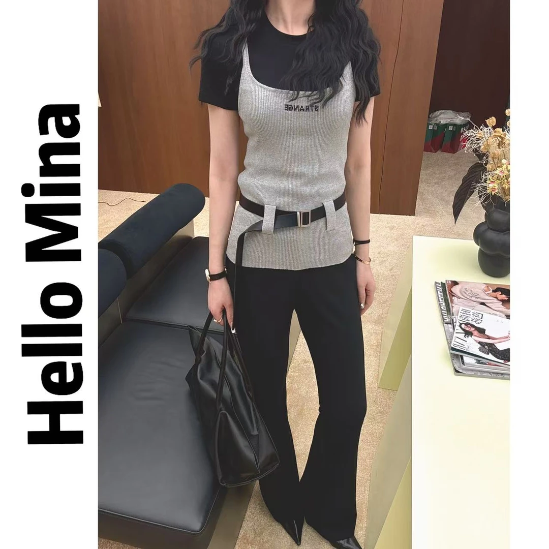 103短袖吊带裙两件套套装