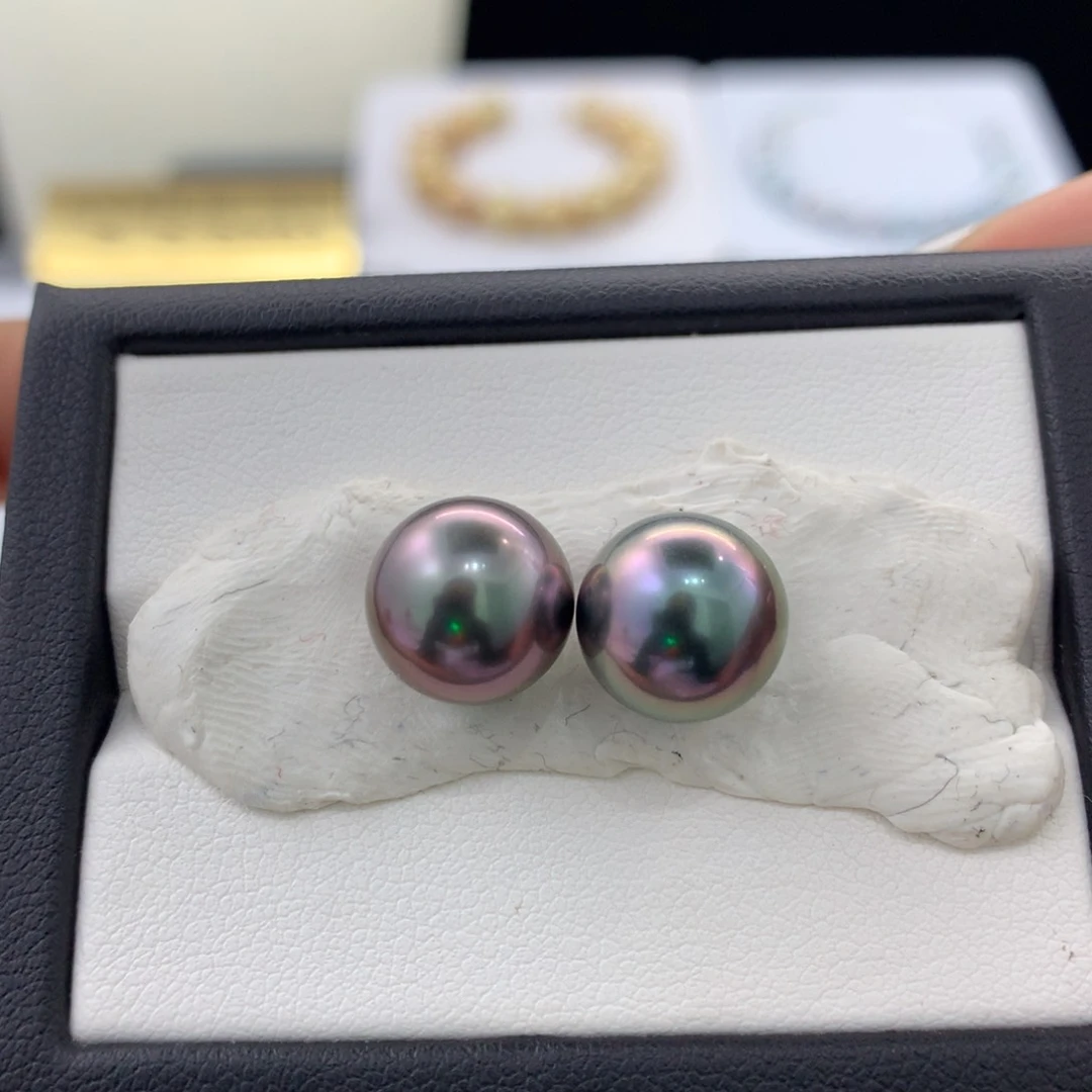 未镶嵌裸珠定制海水珍珠10.4mm胭脂粉对珠