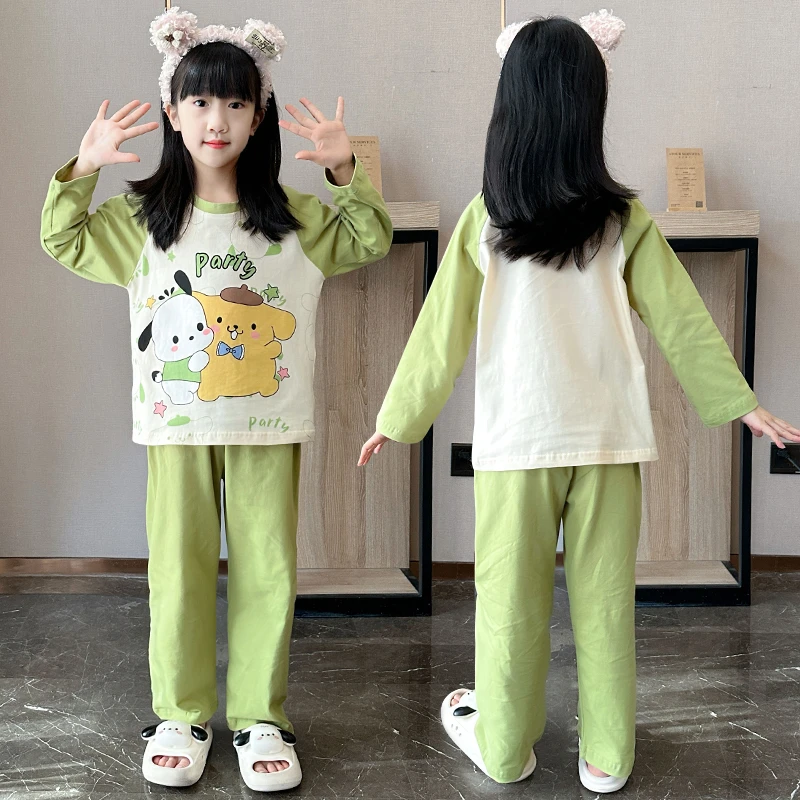 儿童睡衣纯棉女童长袖春秋季大童女孩公主可爱洋气亲子家居服套装