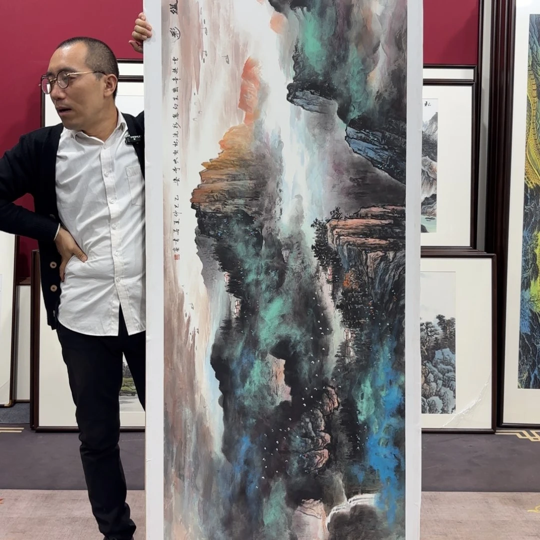 国画手绘作品带框210/80