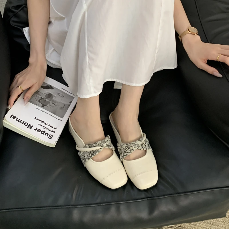 WL-1588-83小众包头凉拖鞋夏季外穿温柔百搭方头内增高玛丽珍单鞋