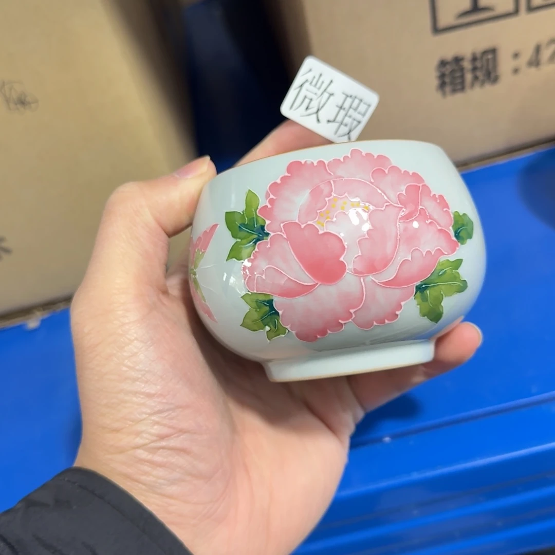 釉下手绘茶具微瑕