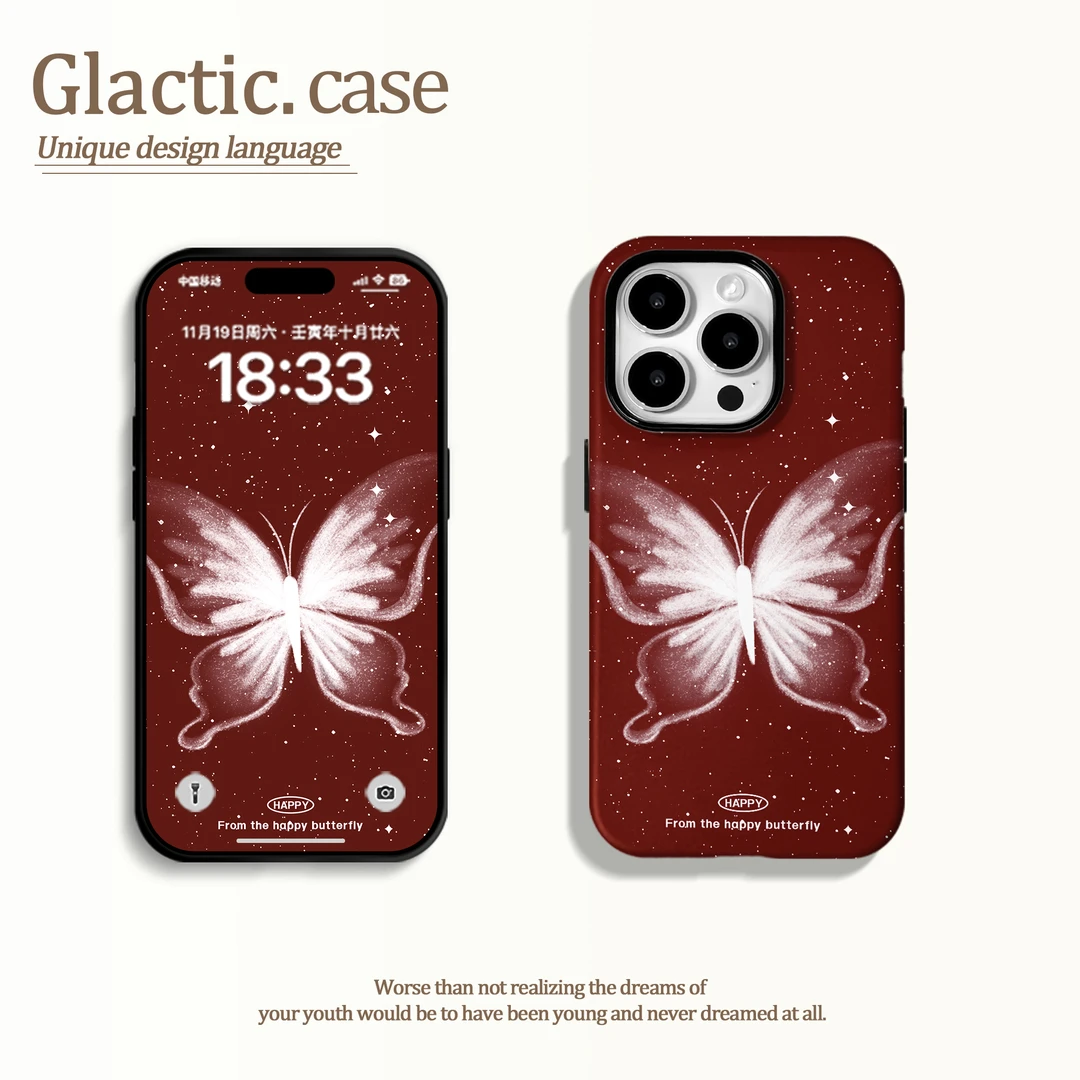 适用于苹果16华为OPPO小米VIVO高颜值小众二合一菲林手机壳GA0658