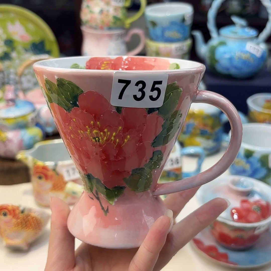 瓷片景德镇手绘高温釉下彩陶瓷茶具