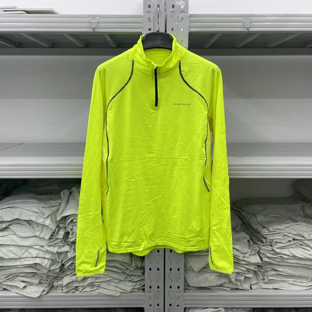 外贸男女情侣款运动抓绒长袖户外保暖立领秋冬马拉松越野长跑