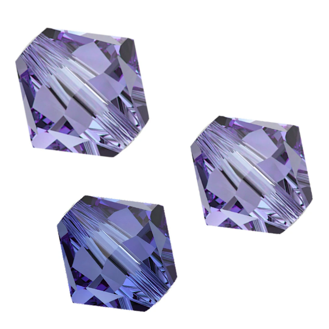 ★施家5328菱形尖珠-6mm★Diy材料散珠饰品配件紫色切面珠子串珠