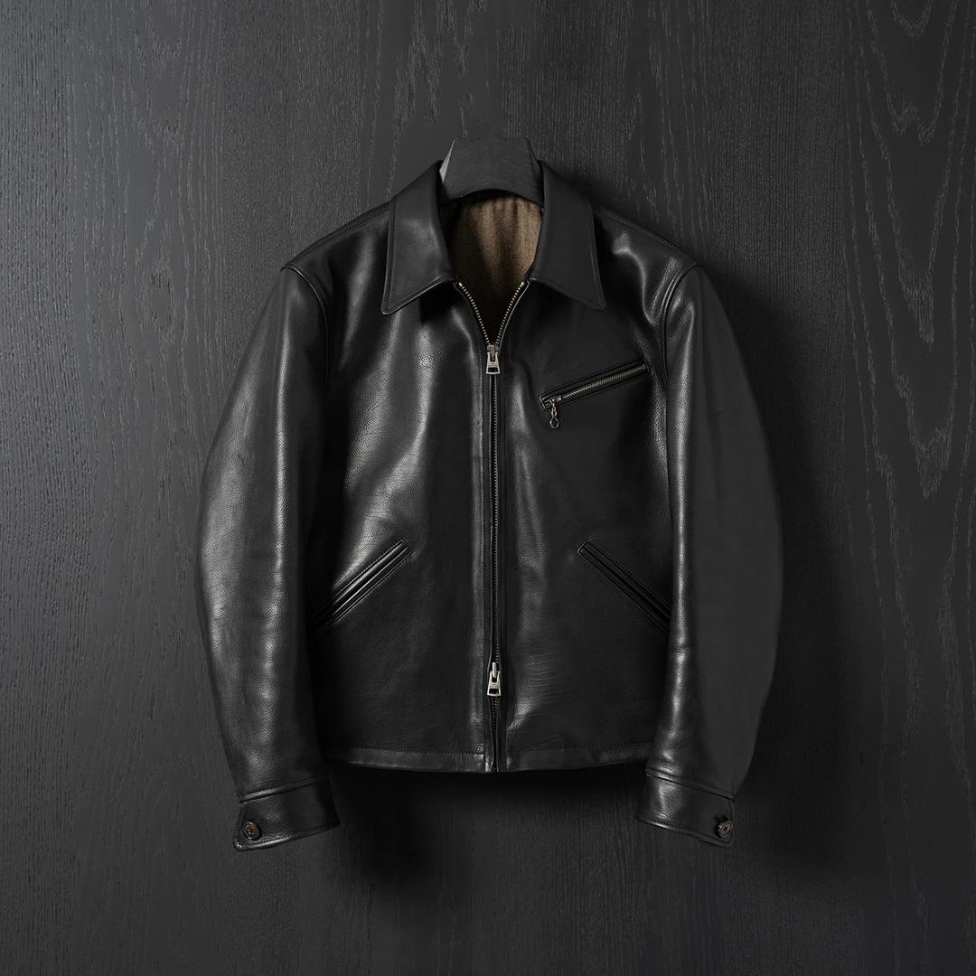 LM顶奢新西兰自然纹胎牛皮加厚羊毛男士复古经典1930皮衣秋冬外套