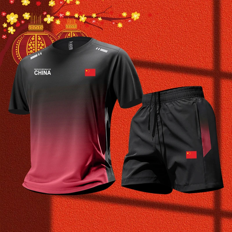 中国队男士China羽毛球服男夏季速干衣健身套装乒乓专业运动装备