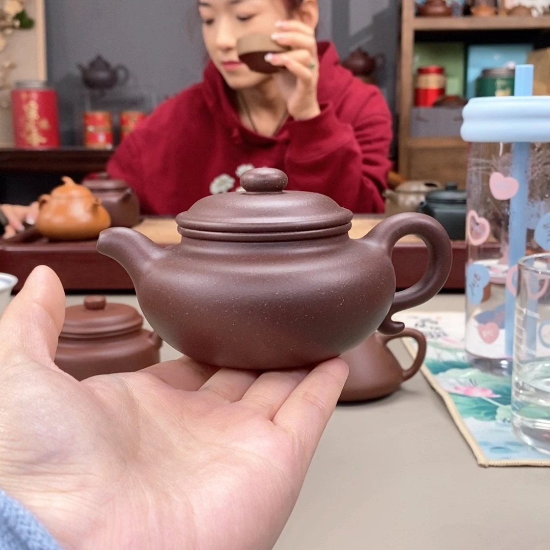 茶壶紫砂四号井紫泥仿古半手200cc