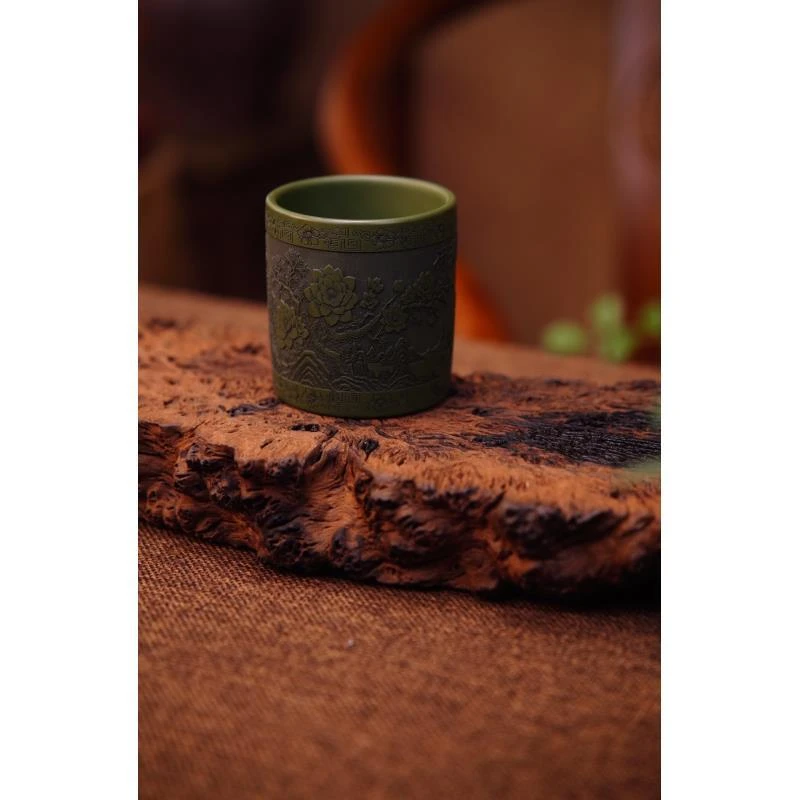 宜兴原矿紫砂 绿泥 荷气生财